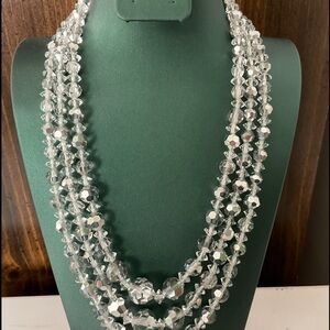 Coro Three Strand Crystal Necklace